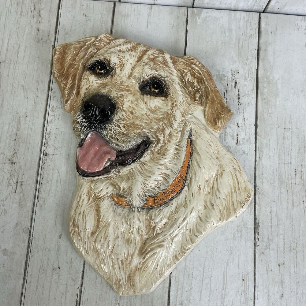 Yellow Labrador Dog Ceramic Handmade 3d Pet Portrait Sondra Alexander Buttercup